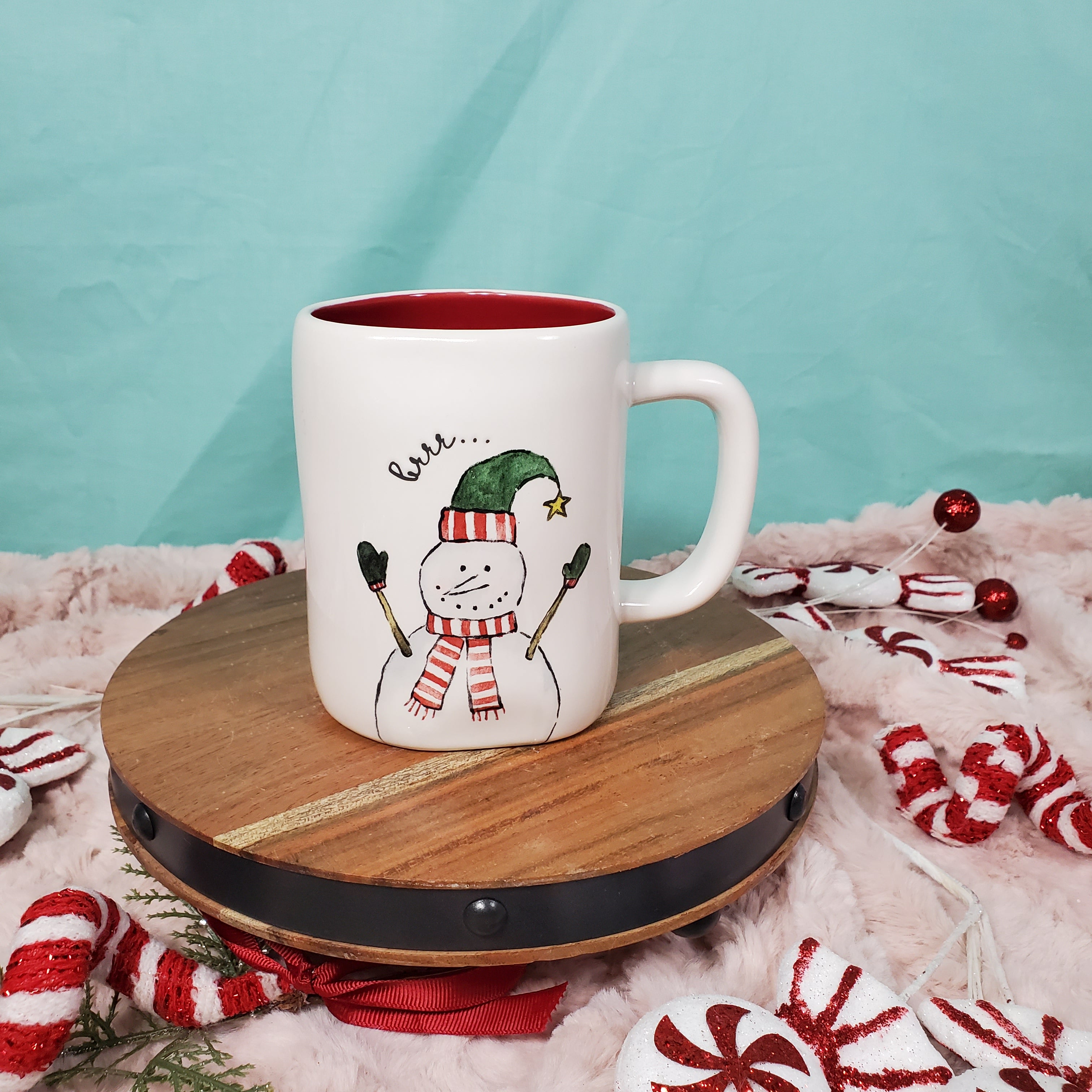 New Rae Dunn white ceramic Teacup Snowman New Release Measuring