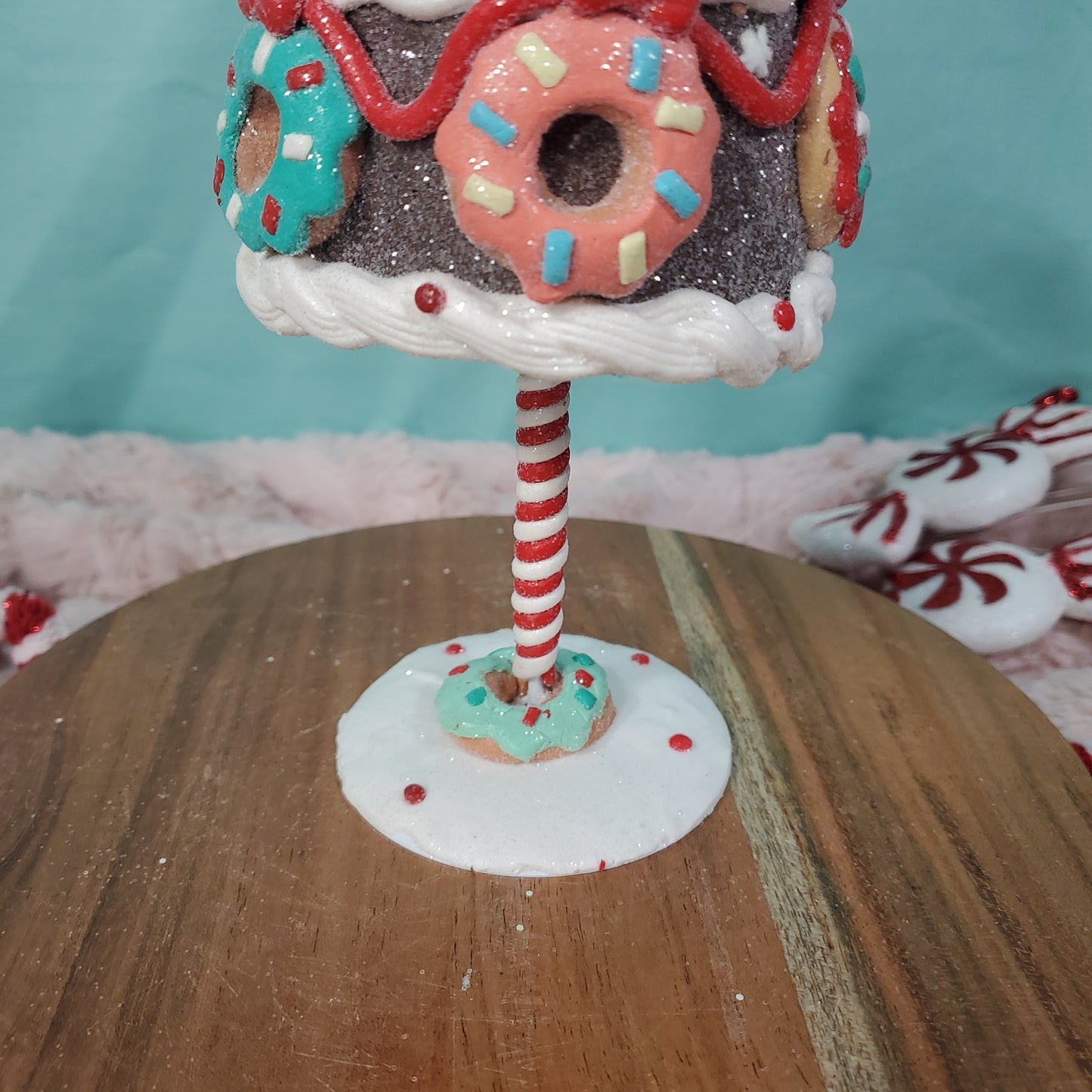 Cupcakes and Cashmere 14" Gingerbread Claydough Christmas Tree with Donut Ornaments