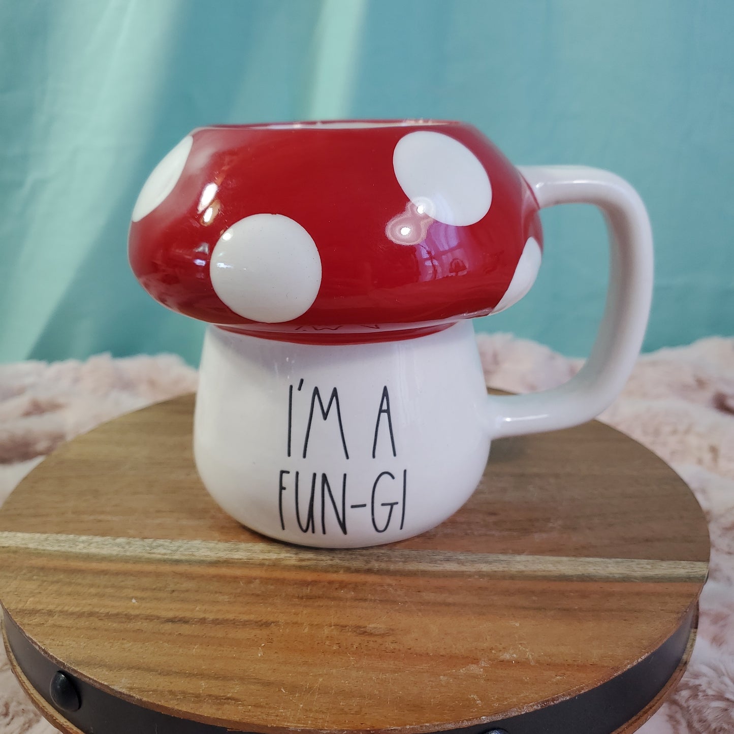 Rae Dunn "I'm a Fungi" Mushroom Shaped Mug - 12 oz