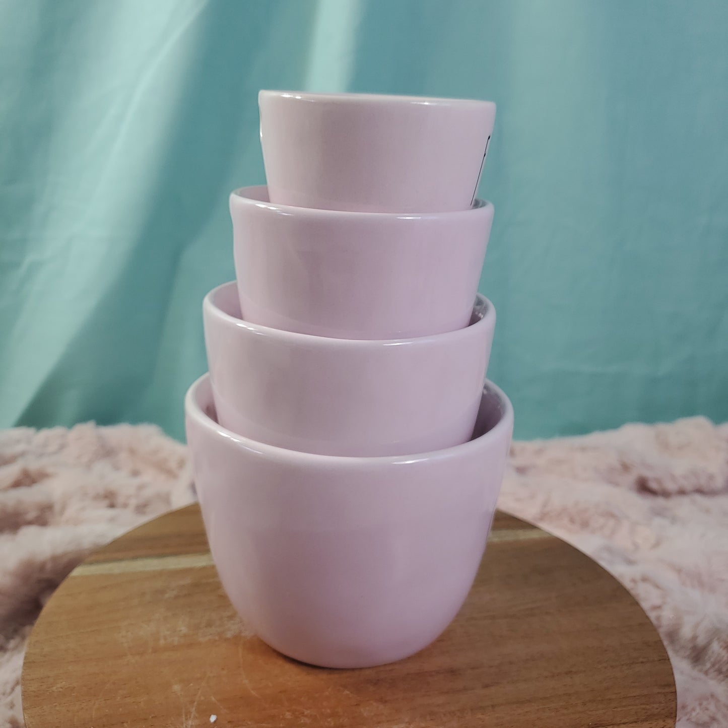 Rae Dunn Valentine's Day Pink Ceramic Measuring Cups - Set of 4