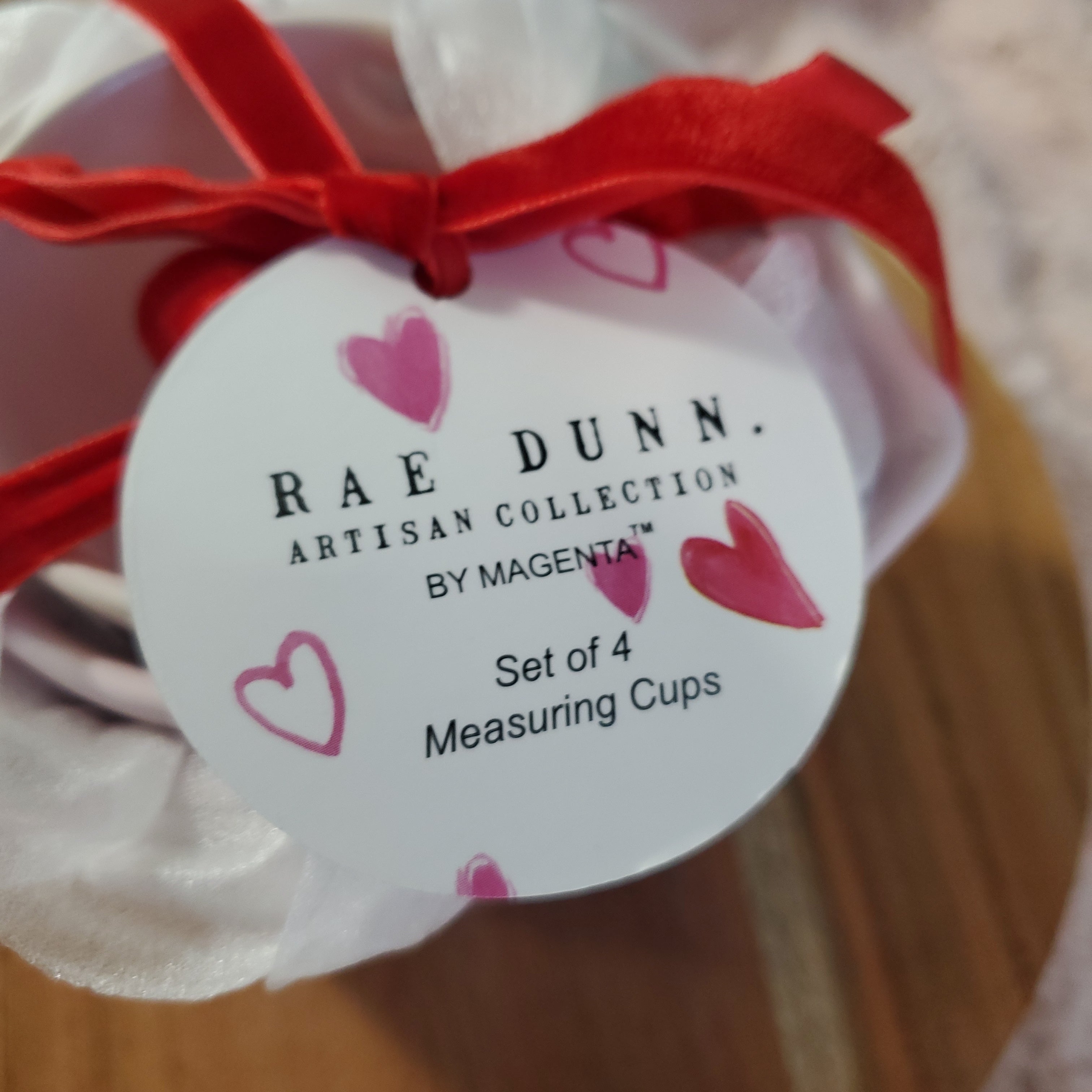 Rae Dunn store PINK love measuring cups