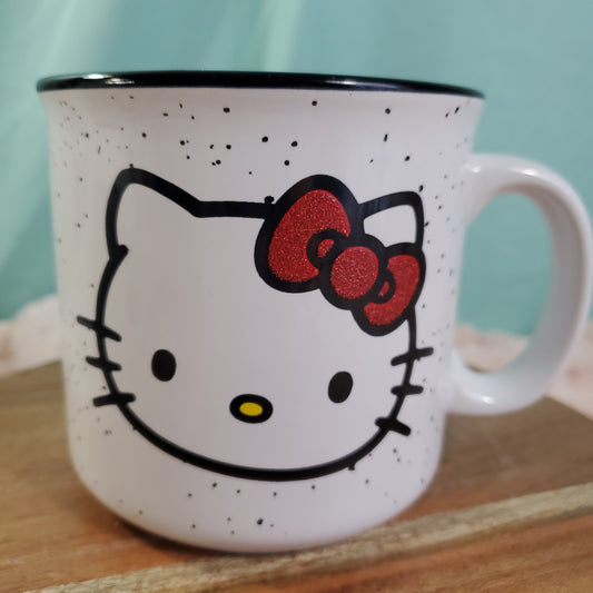 Hello Kitty with Glitter Bow Campfire Style Mug - 20oz