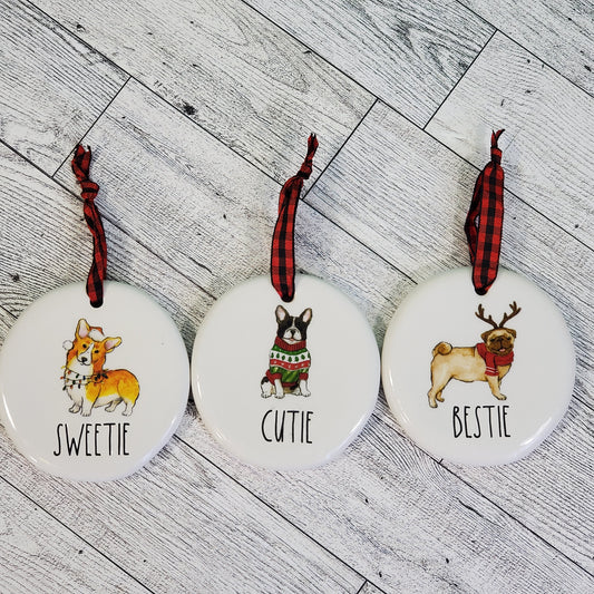 Rae Dunn Ceramic Christmas Ornaments - Adorable Pet-Themed Decorations