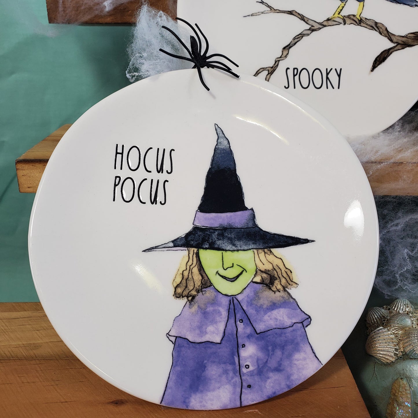 Rae Dunn Halloween Plates 6" Set of 4 - Spooktacular Ceramic Dinnerware