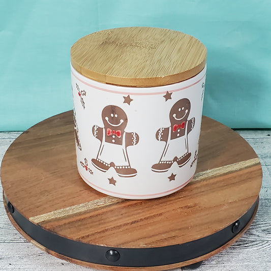 Eli and Ana Etched Gingerbread Men Ceramic Canister - Charming Kitchen Decor and Storage
