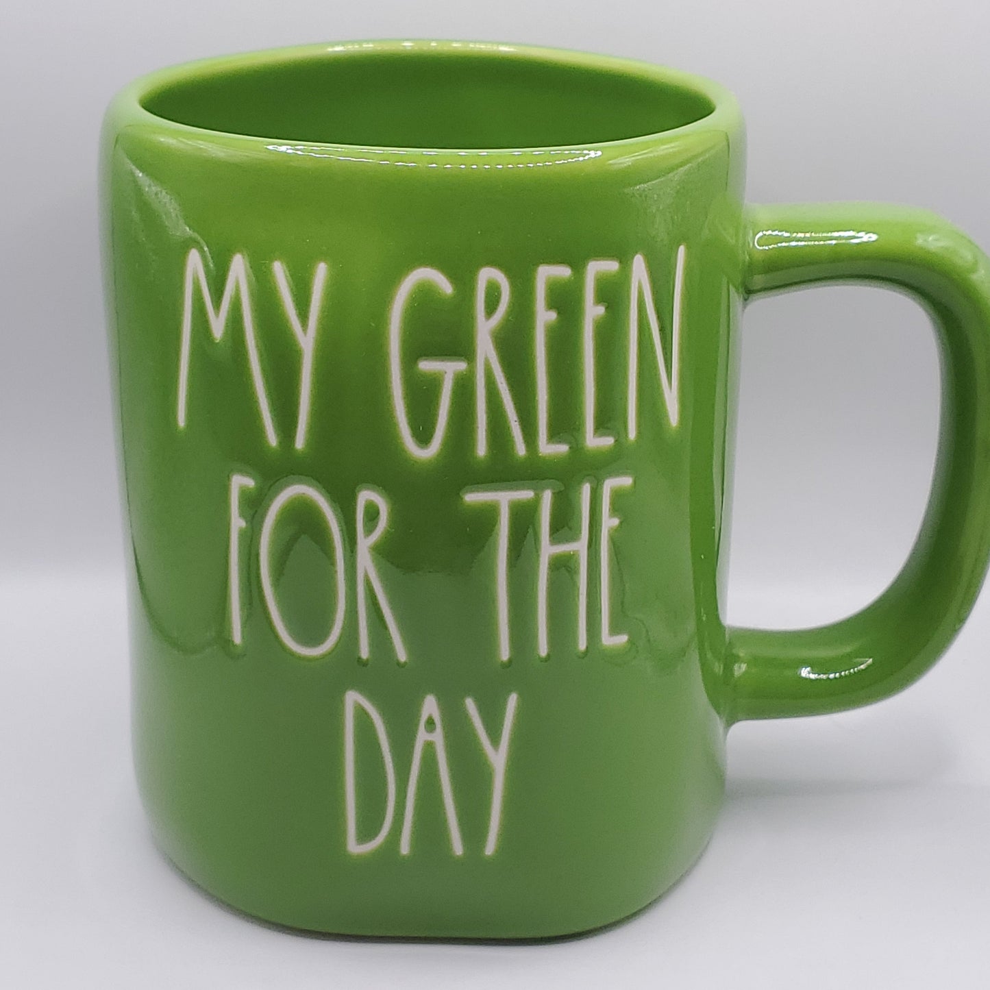 Rae Dunn My Green for the Day Mug