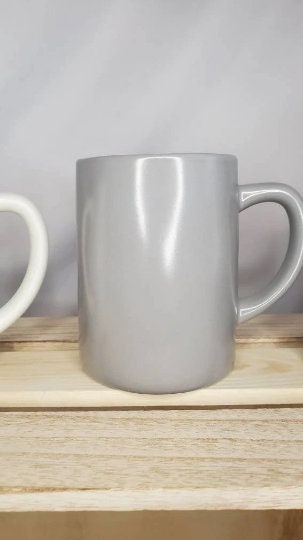 Rae Dunn Inspired Rustic Mugs in Cream, Black and Grey- Personalized