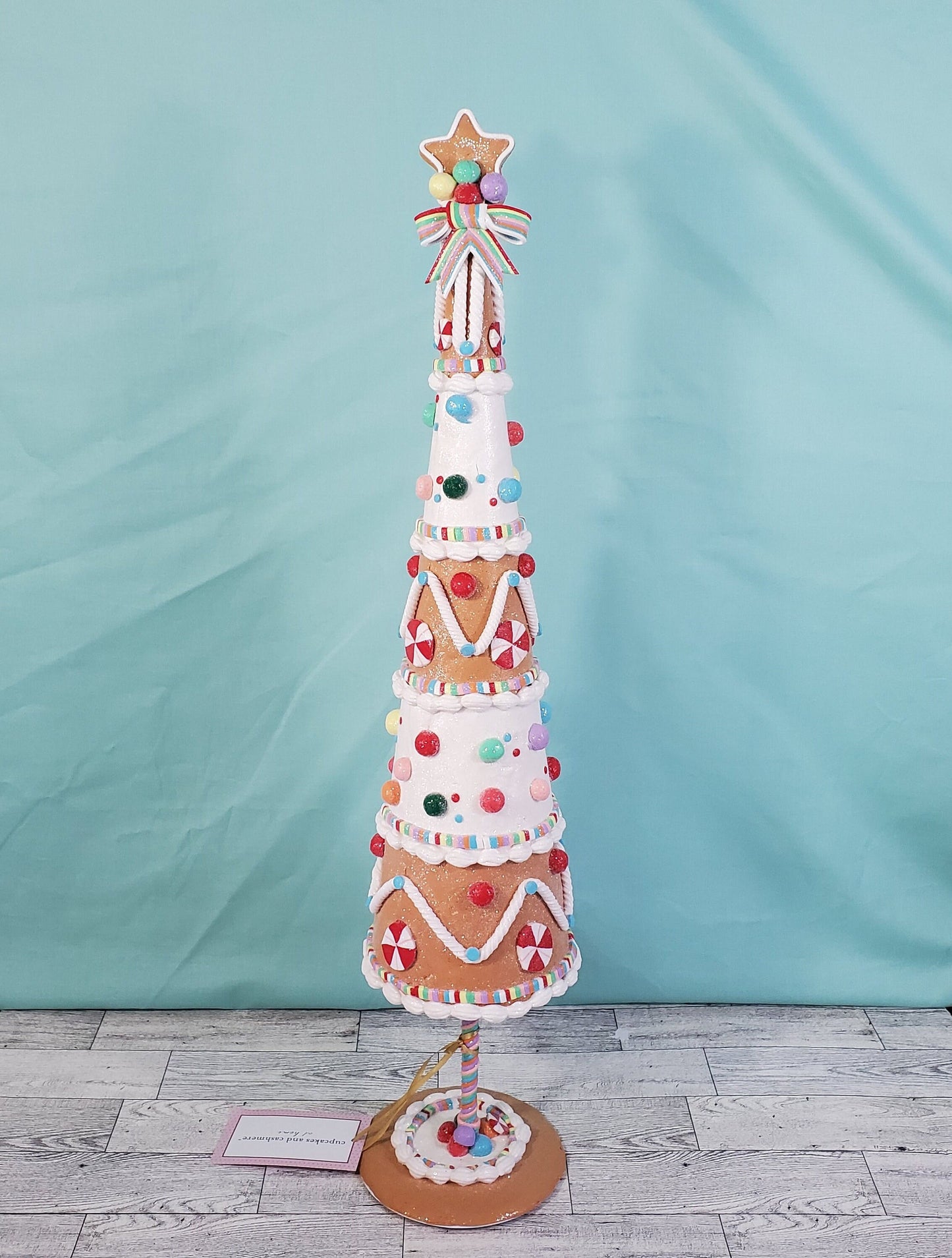 Cupcakes and Cashmere 27" Gingerbread Claydough Christmas Tree with Sweet Decorations